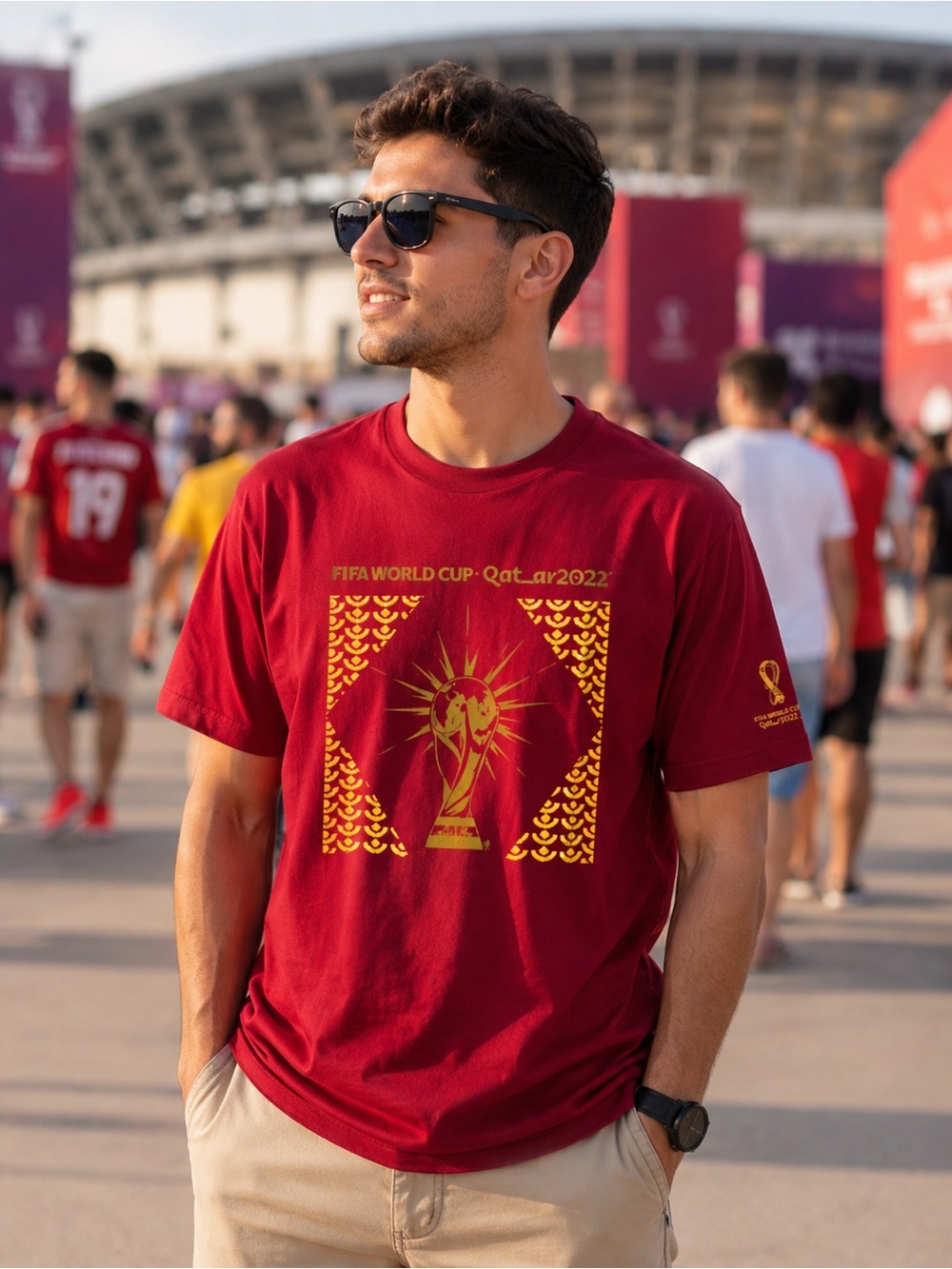 Official FIFA World Cup Qatar 2022 Trophy Graphic Tee NWT Unisex XL